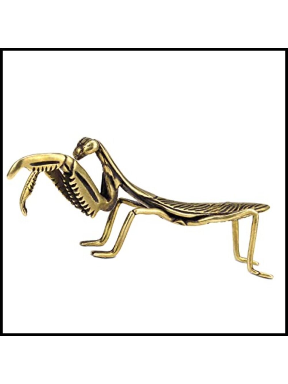 Copper Praying Mantis Brass Statue Garden Sculpture Feng Shui Decor Collectible